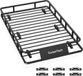 Roof Rack Basket 64" x 39" Heavy Duty Rooftop Cargo Carrier 300 lbs Capacity Steel Roof Racks Vehicle Cargo Baskets Luggage Holder Rack for SUV Truck Car Travel Camping Storage