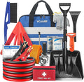 Car Emergency Kit with Jumper Cable, First Aid Kit, Winter Travel Assistance with Detachable Snow Shovel, Safety Emergency Ki