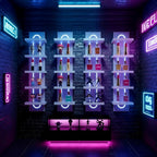 Exclusive U-Shaped 5-Tier Compact Narrow Wall Shelf Unit with RGB Lighting, Modern Vertical Shelf for Vanity, Ideal for Anime