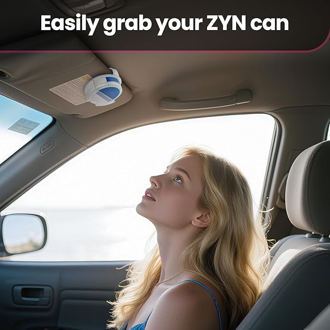 LUVCOSY 2 Packs Holster Clip Car Visor Clips for Zyn | Alpha Pouch Tins | Zyn Car Visor Holder Clip | Belt/Car Sun Visor Accessory | Clip-On for Easy Access | Gift for Father's Day | Clear