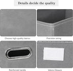 Linen Fabric Foldable Collapsible Storage Cube Bin Organizer Basket with Lid, Leather Handles, Removable Divider for Home, Cl