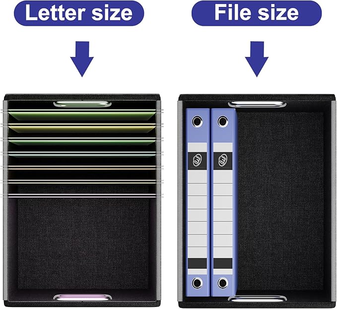 Huolewa Decorative Leather File Organizer Storage Boxes with Lids Set of 4, Document Boxes Organizer, Filing Boxes, Decorativ