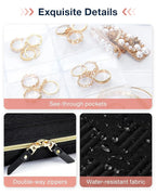 BAGSMART Jewelry Travel Organizer Case for Home Jewelry Organizer Storage Ring Binder Clear Bags Zipper Rolls Pouch for Neckl