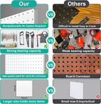 Peg Board, 16”×16”Large Heavy Duty Metal Pegboard Panels with Frame White PegBoard Display 4 Packs Peg Boards for Walls, Disp