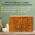 12-Drawer Apothecary Cabinet - Index Card Organizer - Vintage Chest of Drawers - Mahogany Wooden Organizer - Office Desktop D