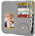 Visor Organizer, Grey Sunglass Holder For Car, Sunvisor Organizers with Multiple Pockets and Picture Frame, Essential Car Interior Accessories for Women and Men