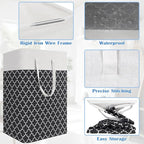 BlissTotes 3-Pack Laundry Basket, Freestanding＆Waterproof Laundry Hamper, Collapsible Tall Clothes Hamper with Easy Carry Han