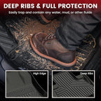 LASFIT Floor Mats&Cargo&Seatback Mats for Toyota 4Runner 2013-2024 (Only Fit 7 Seats), All Weather TPE Mats Custom Fit Floor Liners for 5th Gen 4Runner 1st & 2nd Row Full Set Car Mats and Cargo Liner