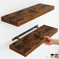 Fun Memories Floating Shelves for Wall, Rustic Wood Wall Mounted Shelves for Bathroom, Bedroom, Living Room and Kitchen, Stor