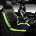 CAR PASS Leather Car Seat Covers Front Seats only, with Air Mesh Front Seat Covers Breathable, Cool Automotive Seat Covers 2 