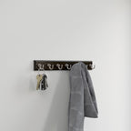 Franklin Brass Key Tidy (1-Pack) Matte Black Key Holder 14' Wall Mount Small Item Rack 7 Hooks for Wall, Hallway, Entry Keych