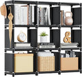 Mavivegue Book Shelf, 9 Cube Storage Organizer, DIY Bookcase, Metal Cube Bookshelf, Tall Book case for Bedroom, Living Room,O