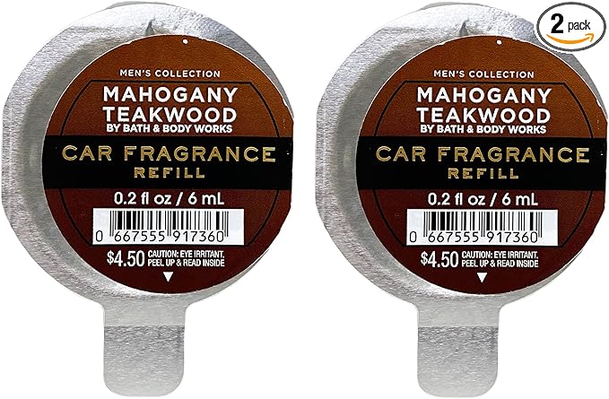 Bath & Body Works Mahogany Teakwood Scentportable Car Fragrance Refills - 2 Pack