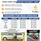 EcoNour Window Shades for Side Windows (Pack of 2) | Sun Shade for Car Heat and UV Protection | Adjustable Elastic Fabric Baby Car Shade | Rear Side Window Sun Shade Accessories (Large 40"x25")