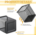 Colingmill 6 Sets Pegboard Cups with Hooks Pegboard Pencil Holder Bin Organizer Black Square Peg Board Accessories Metal Penc