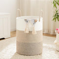 Artfeel Laundry Basket,Woven Cotton Rope Laundry Hamper,60L for Decorative Storage of Dirty Clothes,Toys and Blankets in Bath