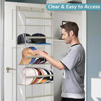 AOODA Clear Over the Door Hat Racks for Baseball Caps, Large Holds up to 72 Caps Hat Storage Organizer for Closet Wall, Deep 