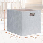 Posprica 13x15x13in Collapsible Storage Bins, Fabric Foldable Cube Storage Boxes, Decorative Storage Baskets Organizer for IK