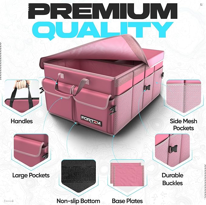 FORTEM Trunk Organizer For SUV Car Trunk Organizer, Foldable Storage, Car Accessories for Women Men, Collapsible Bag, Perfect C