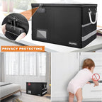 BALAPERI Fireproof Document Box with Lock, Portable File Box with Handle, Locking File Organizer Storage Box for Legal/Letter