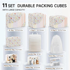 11 Set Packing Cubes for Travel, Gifts for Women Mom Kids, TSA Approved Bags for Makeup, Cosmetic, Toiletry, Suitcase Organiz