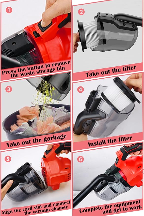 Cordless Vacuum Cleaner for Milwaukee M18 Battery, 5 in 1 Cordless Vacuum with 500W Brushless Motor Max 18000r/Min，50CFM 100A