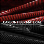 Car Steering Wheel Cover Set Bright Carbon Fiber Wrap Non-Slip 3pcs Steering Wheel Accessories 14.5-15 inch Universal (Red Black)