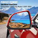 Jaronx Compatible with Tesla Model 3 Side Mirror Cover Housing 2017 2018 2019 2020 2021 2022 2023 2024 2025, Left Driver Door Wing Rearview Mirror Frame Cover Replacement for Tesla Model 3 Accessories