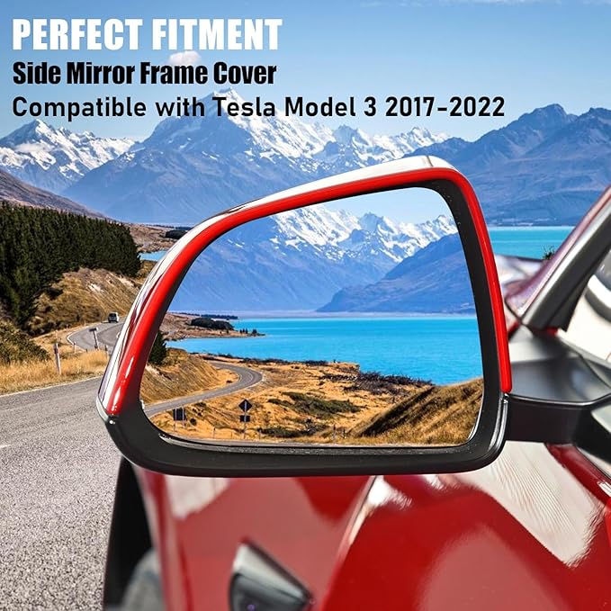 Jaronx Compatible with Tesla Model 3 Side Mirror Cover Housing 2017 2018 2019 2020 2021 2022 2023 2024 2025, Left Driver Door Wing Rearview Mirror Frame Cover Replacement for Tesla Model 3 Accessories