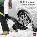 Best Choice Products 4 in 1 Snow Brush with Shovel, Squeegee & Ice Scraper, Up to 39" Extendable Foam Grip, 270° Pivoting Snow Brush for Car Truck SUV, Storage Bag Included - Lime