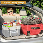 Lukeline Beach Towel Storage Bin and Organizer, Beach Bag Collapsible Storage Basket for Organizing, Large Storage Box with R