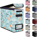 BALEINE File Organizer Box with Lid, Collapsible File Folder Organizer with Plastic Slide, Hanging File Folder Box for Office