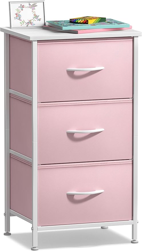 Sorbus Nightstand with 3 Drawers - Bedside Furniture & Accent End Table Chest for Home, Bedroom Accessories, Office, College 