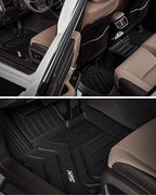 3W Floor Mats (with Carpets) Fit Lexus ES (2019-2024 ES350/ES300h & 2025 ES300h/ES Hybrid), TPE All Weather Custom Fit Floor Liner for Lexus ES 1st and 2nd Row Full Set Car Mats, Black