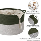115L Large Blanket Basket,23.6" L x 23.6" W x 15.7" H Rope Woven Baskets with Handles, Toys Storage Bins,Laundry Basket Perfe