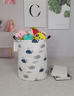 QUEENLALA Large Storage Basket,Laundry Hamper/Bathroom/Home Decor/Collapsible Round Storage Bin,Boys and Girls Hamper/Boxes/C