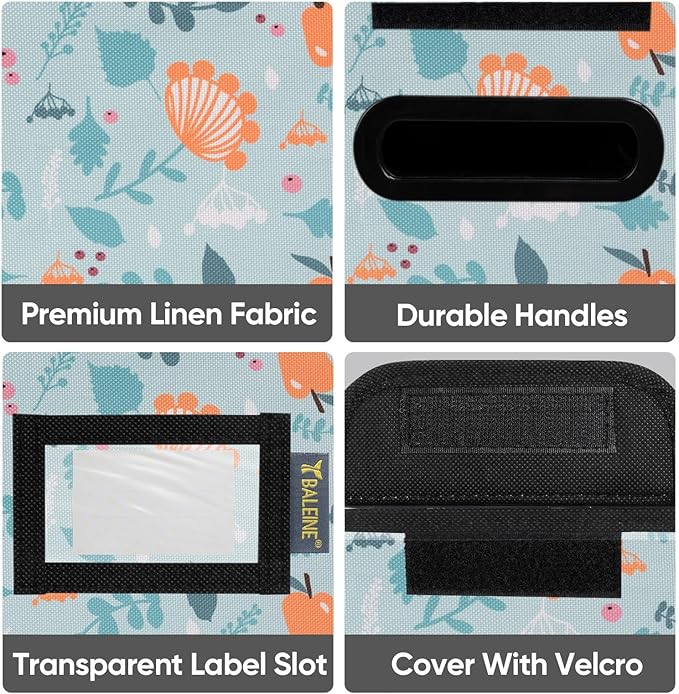 BALEINE File Organizer Box with Lid, Collapsible File Folder Organizer with Plastic Slide, Hanging File Folder Box for Office
