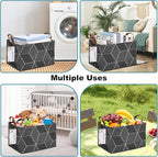 FANKANG Storage Basket,Nursery Hamper Canvas Laundry Basket Foldable with Waterproof PE Coating Storage, Office, Bedroom, Clo