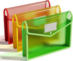 ThinkTex Plastic Expanding File Folders, Transparent Envelopes with Snap Closure, No Dividers, Large Capacity, Document Organ