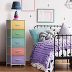 Sorbus Fabric Dresser for Kids Bedroom - Chest of 5 Drawers, Tall Storage Tower, Clothing Organizer, for Closet, for Playroom