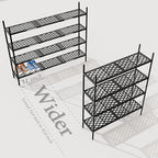 Shoe Rack, 4-Tier Long Shoe Rack, Stackable Shoe Storage Organizer Expandable Shoe Shelf Stand, Holds up to 25-30 Pairs of Sh