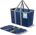 CleverMade EcoBasket 30L Collapsible Tote Basket – Reusable Grocery Tote That Stands Upright, Foldable Shopping Basket for Ca