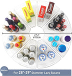 Leeden Lazy Susan Organizer for 28" Diameter Corner Lazy Susan, Plastic Kitchen Cabinet Storage Bins with Handle, 8 Packs, 1/