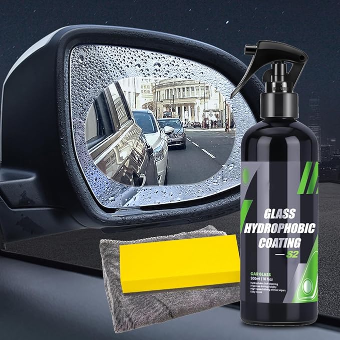 Car Glass Coating – Rainproof Agent, Hydrophobic Spray | Windshield Protector, Water Repelling Agent, Rain Guard Spray, Car C