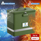 Fireproof File Box with Lock, Document Box Storage Organizer, Suitable for Hanging File Folders in Letter Size, Collapsible F