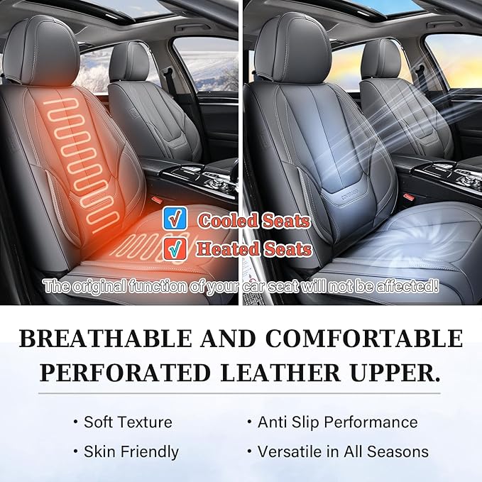 Coverado Seat Covers, Car Seat Covers Front Seats, Car Seat Cover, Car Seat Protector Waterproof, Car Seat Cushion Nappa Leat