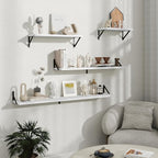 Floating Shelves, 8 Inch Deep Rustic Wood Wall Storage, 36W x 8D Wall Shelves Set of 2, Heavy Duty Metal Brackets, Industrial