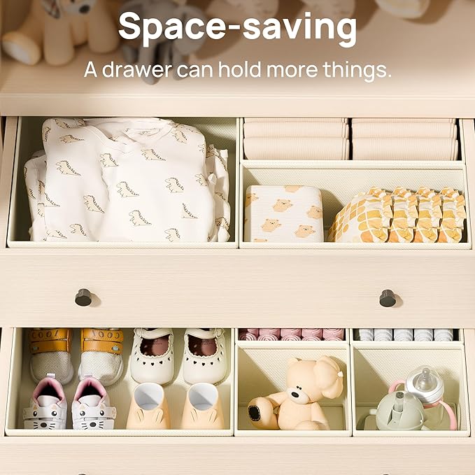 Vtopmart 12 Pack Baby Clothes Organizer, Dresser Drawer Organizer for Baby Clothing, Foldable Fabric Closet Drawer Storage Bi