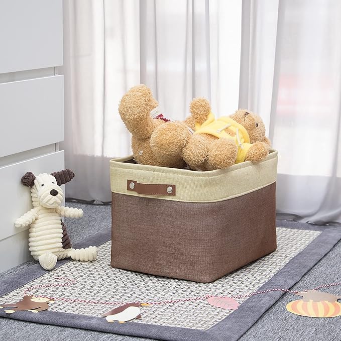 HNZIGE Large Fabric Storage Bins (3 Pack) Canvas Baskets for Storage Clothes Toys, Closet Baskets with Handles for Organizing