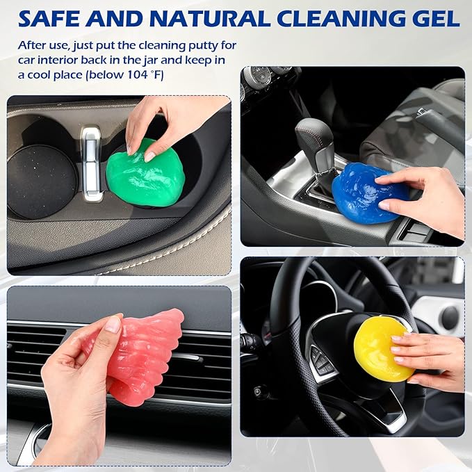 12 Pack Car Cleaning Gel Detailing Cleaner Putty Auto Clean Dust Mud Tools Accessories Kit for Car Interior Air Vent Dashboar